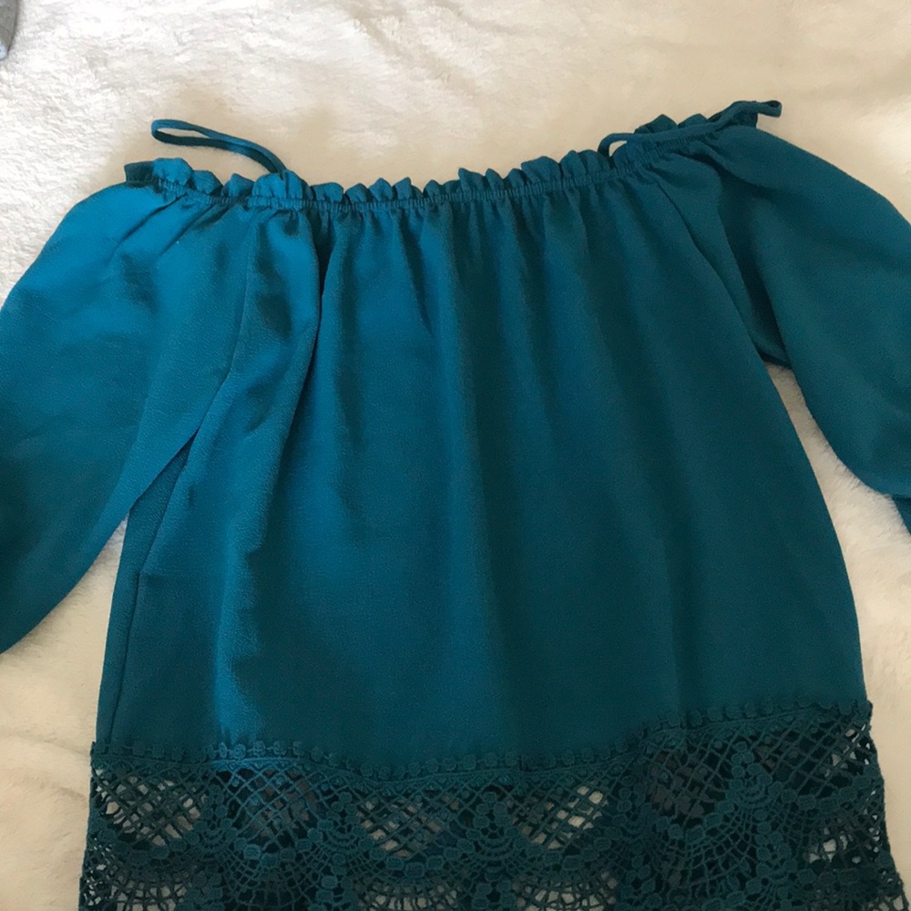 Teal off-shoulder top